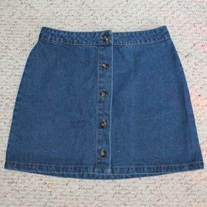 Denim Button Mini Skirt
